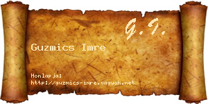 Guzmics Imre névjegykártya