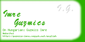 imre guzmics business card